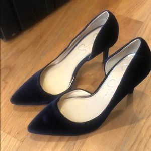 Blue swade heels